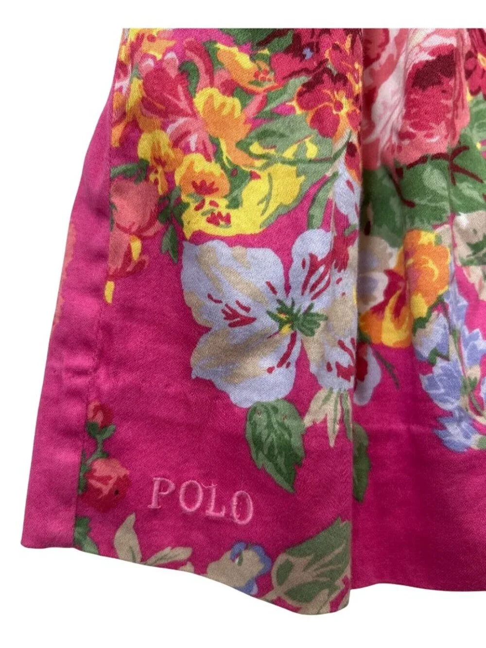 Polo Ralph Lauren Girl's Size 6  Sleeveless Dress Pink Floral Ruffles Summer